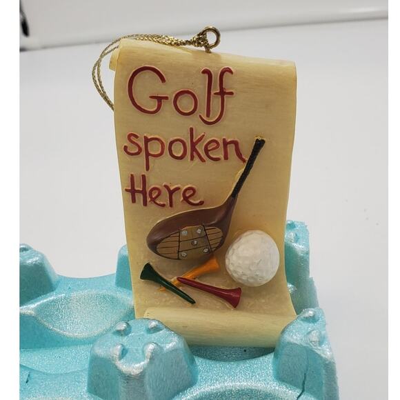 Golf Christmas Ornament 3” Polystone "Golf Spoken Here" - Picture 1 of 4
